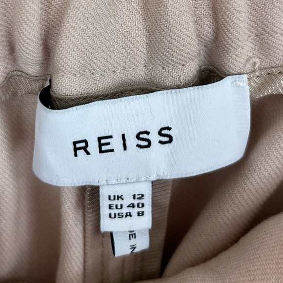 REISS Tia Wool Blend Wide Leg Split Hem Light Pink Trousers Womens Size 8 - Picture 5 of 6